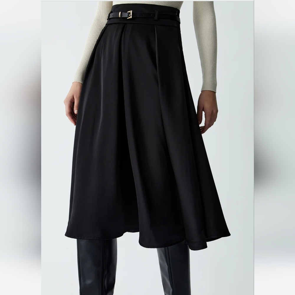 Commence Black Belted Skirt
